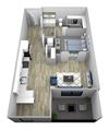 B - Studio 1 Bed 1 Bath Floor Plan B - Studio 1 Bed 1 Bath Floor Plan at Two Points Crossing, Madison, Wisconsin